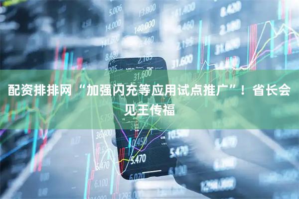 配资排排网 “加强闪充等应用试点推广”！省长会见王传福